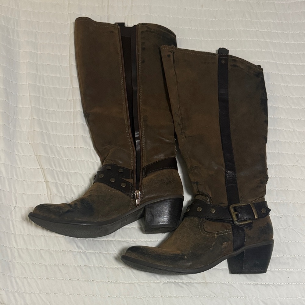 Nicole Dark Brown Heeled Boots